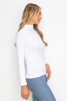 Women’s Bare Essential Seamless Mock Neck Long Sleeve Top style 2