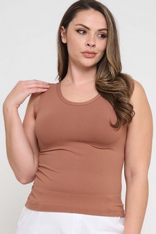 Women’s Reversible High-Low Neckline Seamless Tank style 4