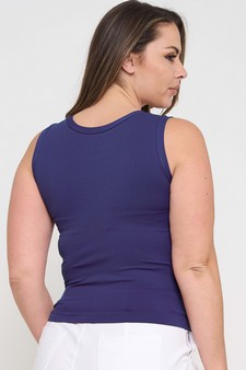 Women’s Reversible High-Low Neckline Seamless Tank style 2