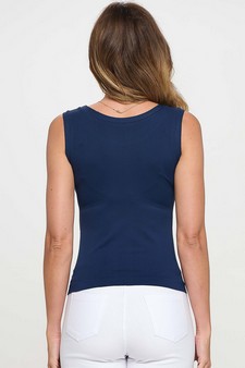 Women’s Reversible High-Low Neckline Seamless Tank style 2