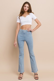 Ribbed Short Sleeve Cropped Top style 5