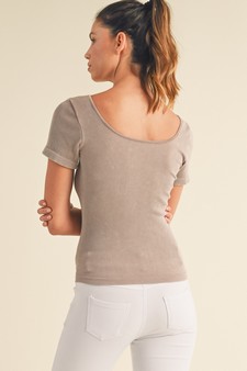 Reversible Short Sleeved Stonewashed Ribbed Tank style 3