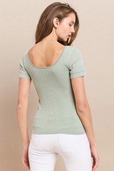 Reversible Short Sleeved Stonewashed Ribbed Tank style 3