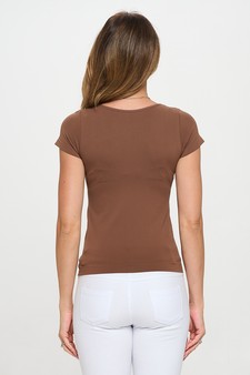 Women's Seamless Crew Neck Short Sleeve Top style 3