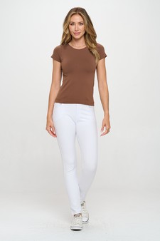 Women's Seamless Crew Neck Short Sleeve Top style 5