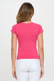 Women's Seamless Crew Neck Short Sleeve Top style 3