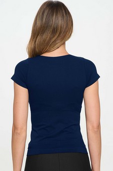 Women's Seamless Crew Neck Short Sleeve Top style 2