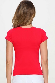 Women's Seamless Crew Neck Short Sleeve Top style 2