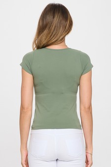 Women's Seamless Crew Neck Short Sleeve Top style 3