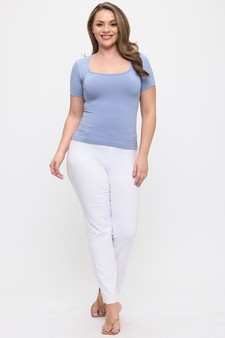 Seamless Scoop Neck Short Sleeve Top style 5