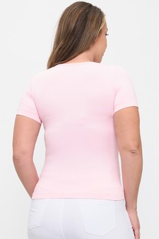Seamless Scoop Neck Short Sleeve Top style 2