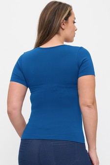 Seamless Scoop Neck Short Sleeve Top style 2