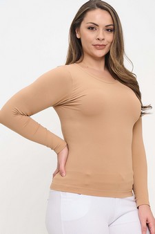 Women's Seamless Round Neck Long Sleeve Top style 3