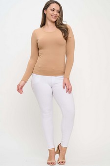 Women's Seamless Round Neck Long Sleeve Top style 5