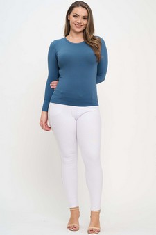 Women's Seamless Round Neck Long Sleeve Top style 5