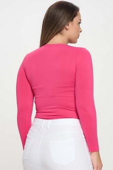 Women's Seamless Round Neck Long Sleeve Top style 2