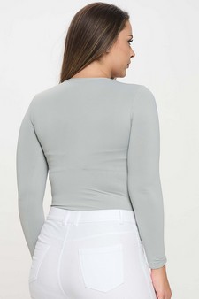 Women's Seamless Round Neck Long Sleeve Top style 2