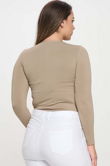 Women's Seamless Round Neck Long Sleeve Top style 2