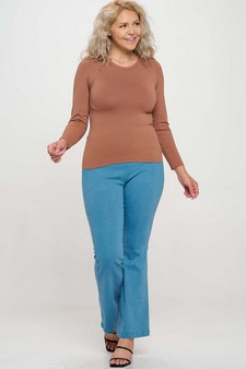 Women's Seamless Round Neck Long Sleeve Top style 5