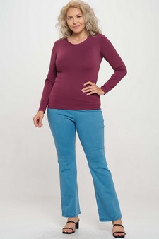 Women's Seamless Round Neck Long Sleeve Top style 5