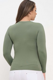 Women's Seamless Round Neck Long Sleeve Top style 2