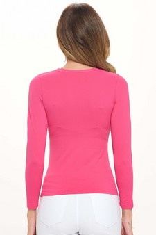 Women's Seamless Round Neck Long Sleeve Top style 3