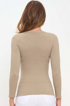 Women's Seamless Round Neck Long Sleeve Top style 2