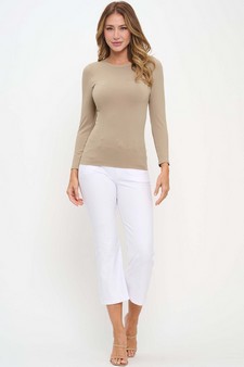 Women's Seamless Round Neck Long Sleeve Top style 5