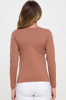 Women's Seamless Round Neck Long Sleeve Top style 2