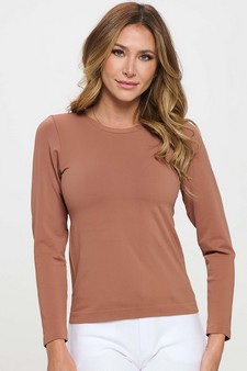 Women's Seamless Round Neck Long Sleeve Top style 3