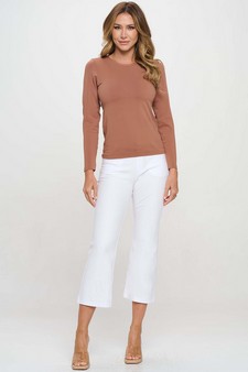 Women's Seamless Round Neck Long Sleeve Top style 4