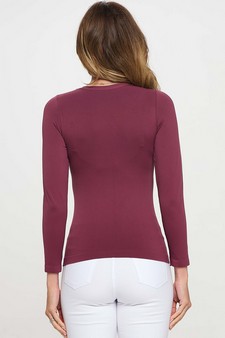 Women's Seamless Round Neck Long Sleeve Top style 2