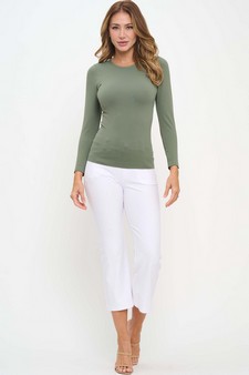 Women's Seamless Round Neck Long Sleeve Top style 5