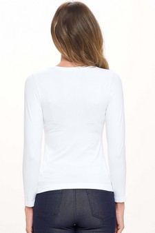 Women's Seamless Round Neck Long Sleeve Top style 3