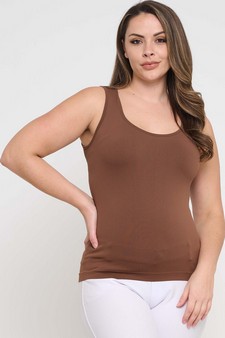 Women's U Neck Solid Seamless Tank style 3