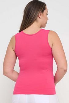 Women's U Neck Solid Seamless Tank style 2