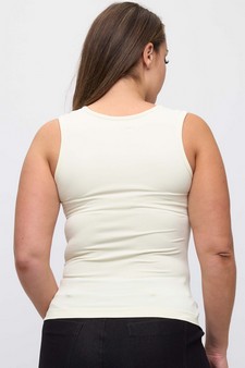 Women's U Neck Solid Seamless Tank style 2