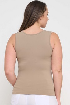 Women's U Neck Solid Seamless Tank style 2