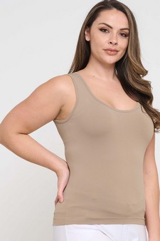 Women's U Neck Solid Seamless Tank style 3