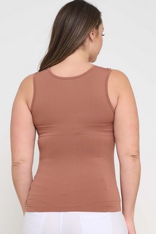 Women's U Neck Solid Seamless Tank style 2