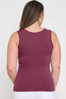 Women's U Neck Solid Seamless Tank style 2