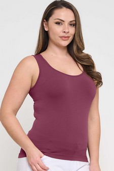 Women's U Neck Solid Seamless Tank style 3