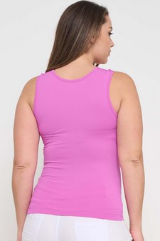 Women's U Neck Solid Seamless Tank style 2