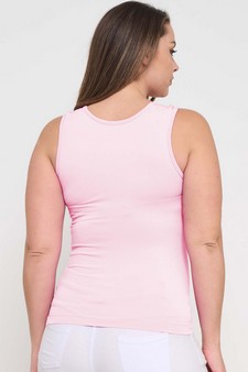 Women's U Neck Solid Seamless Tank style 2