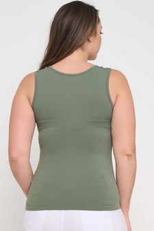 Women's U Neck Solid Seamless Tank style 2