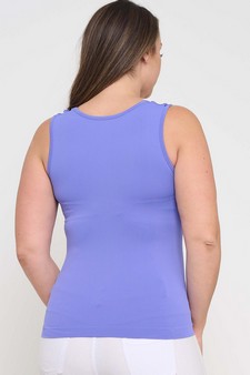 Women's U Neck Solid Seamless Tank style 2