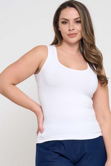 Women's U Neck Solid Seamless Tank style 3