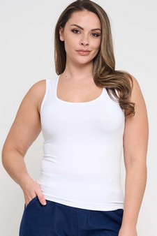 Women's U Neck Solid Seamless Tank style 4