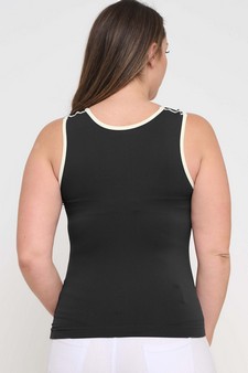 Women's U Neck Two Tone Seamless Tank style 2