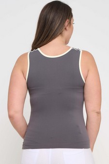 Women's U Neck Two Tone Seamless Tank style 2